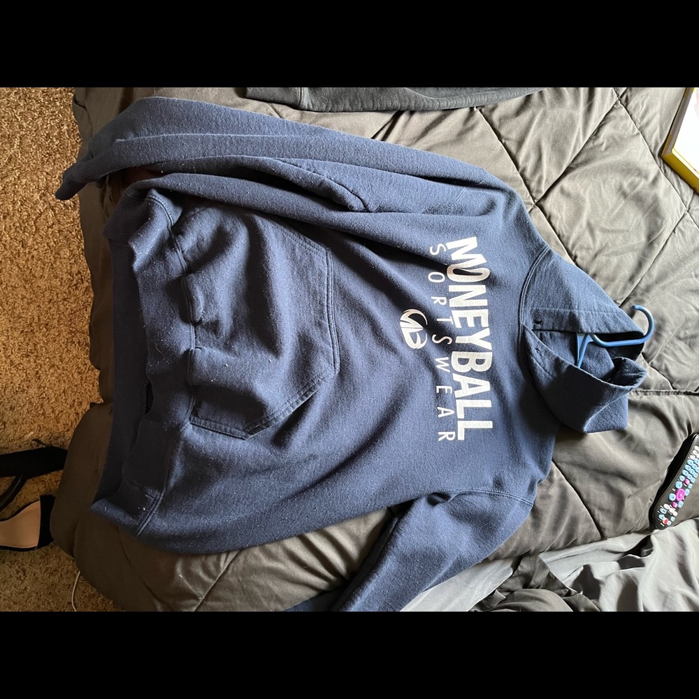 Moneyball, small blue hoodie